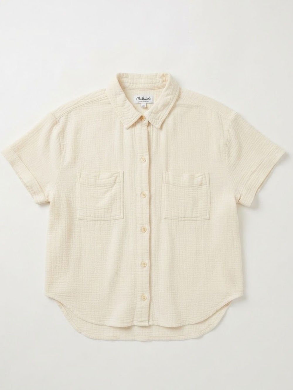Madewell Breezewoven Beachside Shirttail Linen Blend Top Size Small